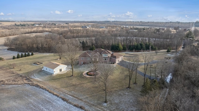 aerial view featuring a rural view