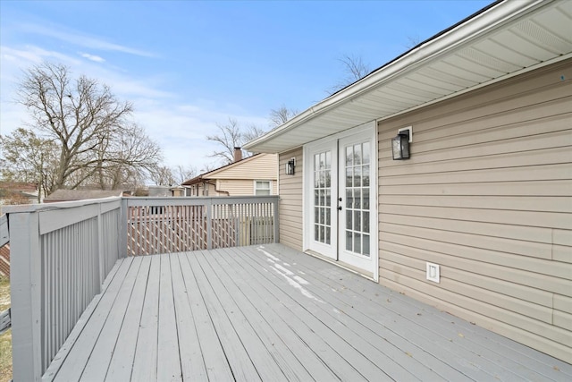 deck featuring french doors