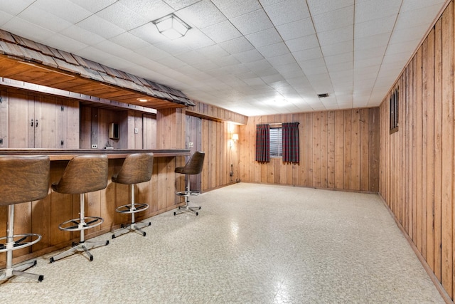 bar featuring wooden walls