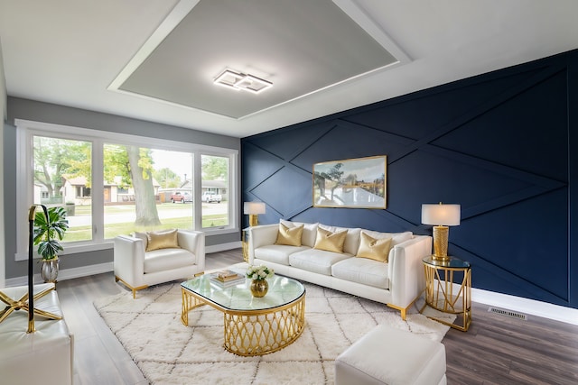 living room featuring hardwood / wood-style flooring