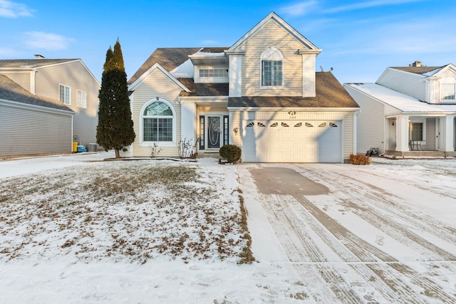 view of front facade with a garage