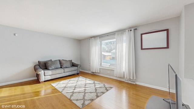 living room with light wood-type flooring