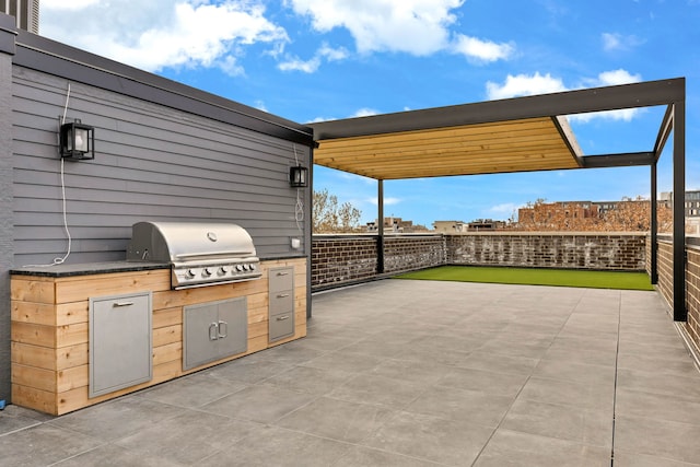 view of patio featuring area for grilling