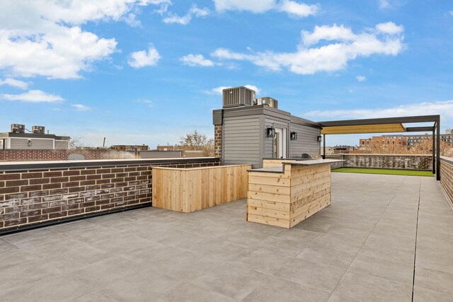 view of patio with exterior kitchen