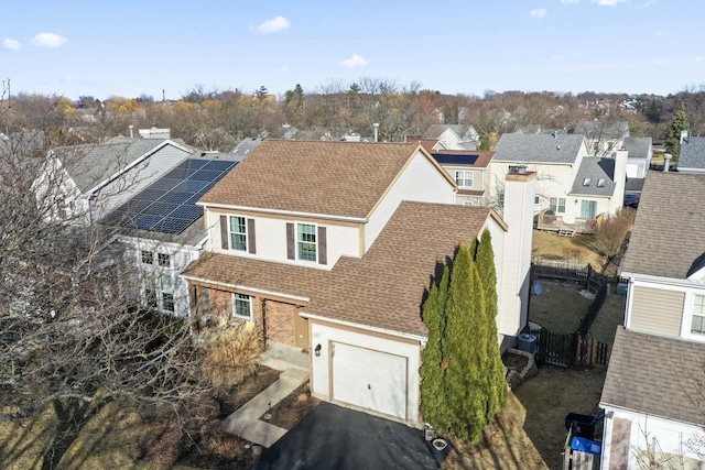 bird's eye view featuring a residential view