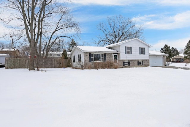 tri-level home with a garage