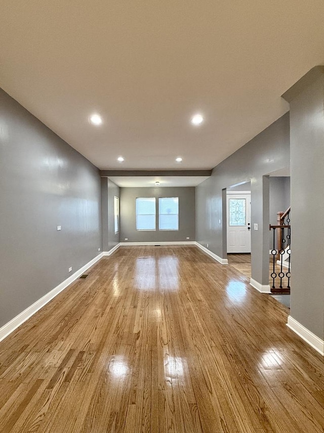 empty room featuring light hardwood / wood-style floors