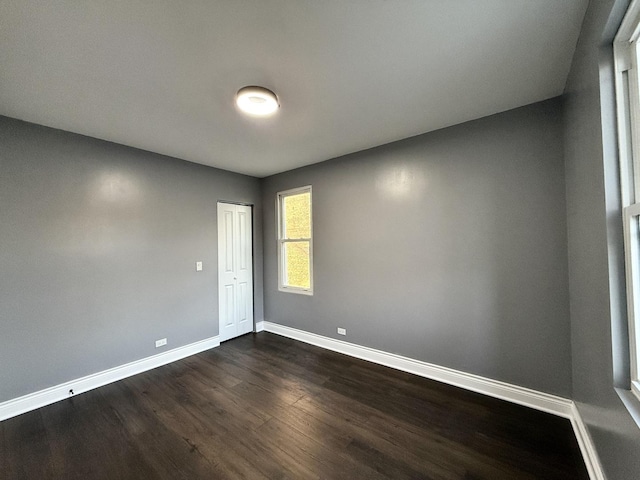 empty room featuring dark hardwood / wood-style floors