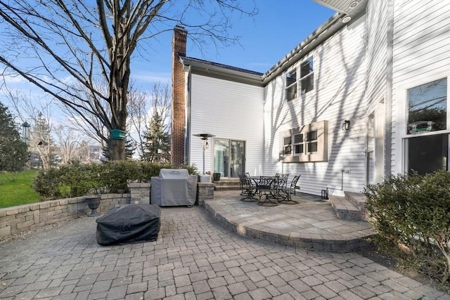 view of patio with area for grilling