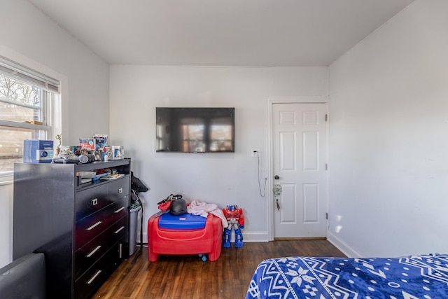 bedroom featuring dark wood-type flooring