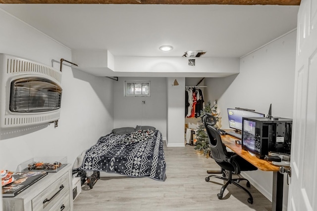 bedroom featuring light hardwood / wood-style flooring