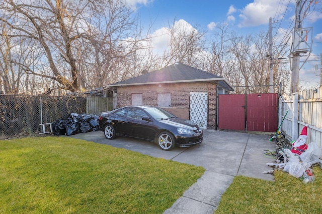 exterior space with a lawn