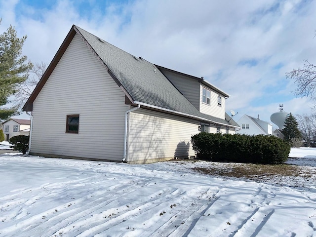 view of snow covered exterior