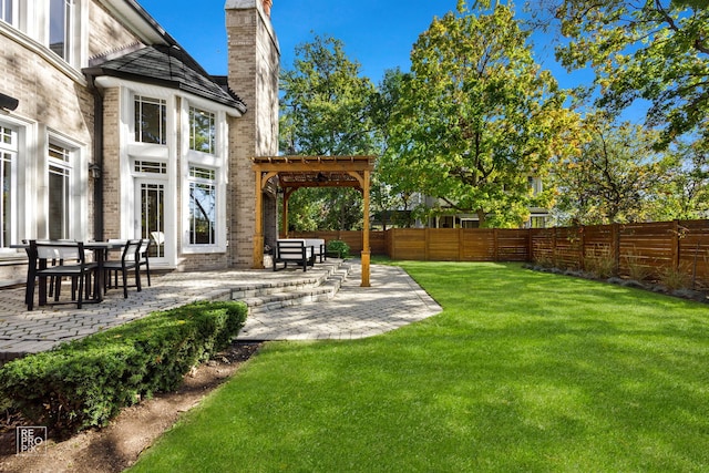 840 Chestnut St, Hinsdale, IL 60521 - view of yard featuring a pergola and a patio area