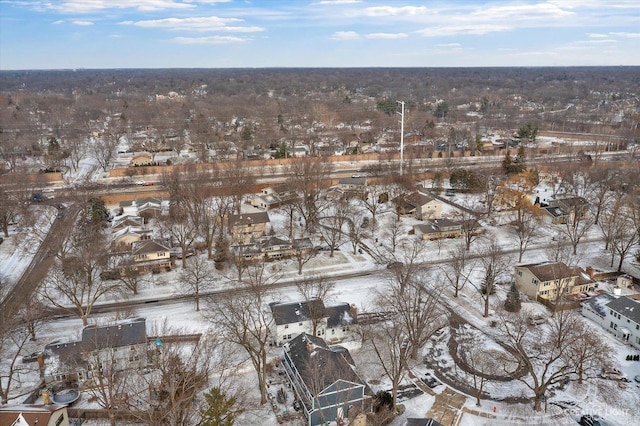 view of snowy aerial view