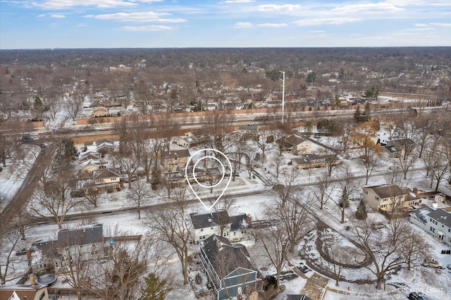 view of snowy aerial view