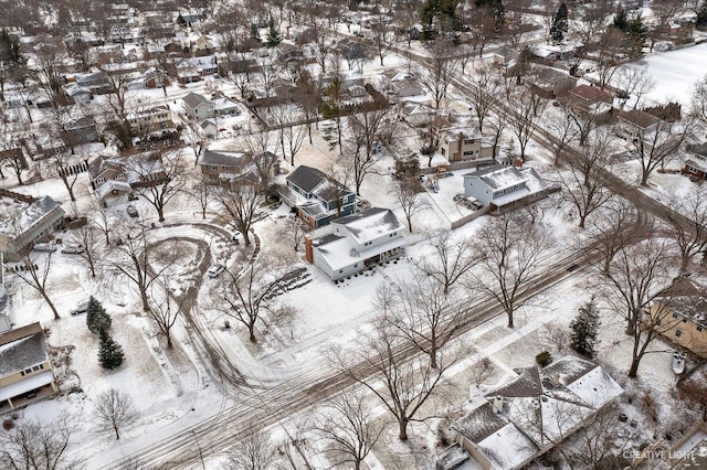 view of snowy aerial view