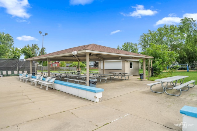 view of community with a gazebo