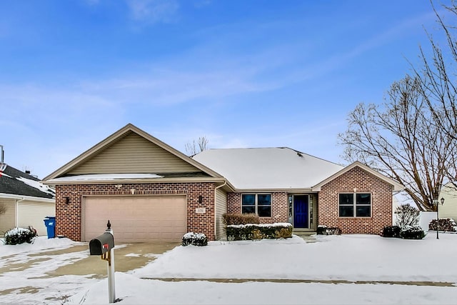 single story home with a garage