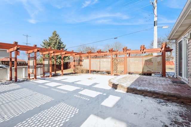 view of patio / terrace featuring a pergola