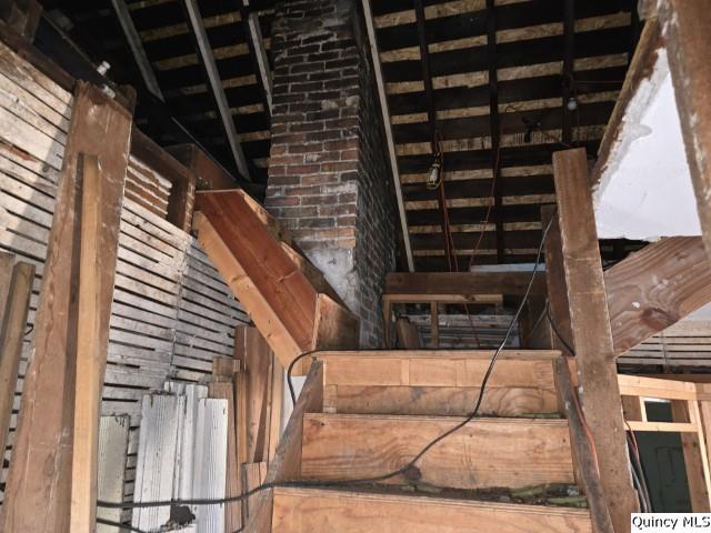 view of unfinished attic