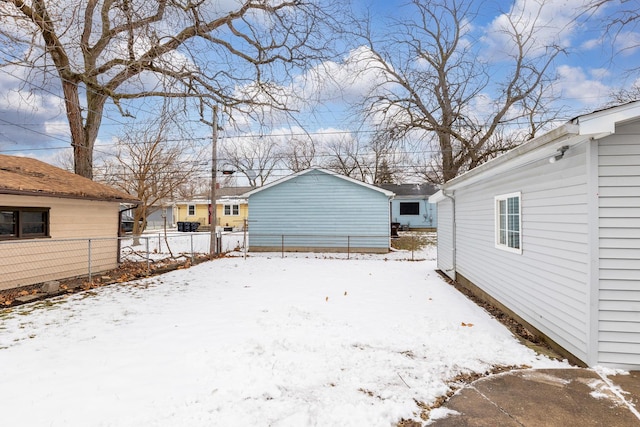 view of snowy yard