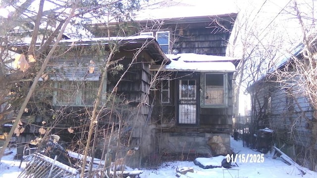 view of snowy exterior