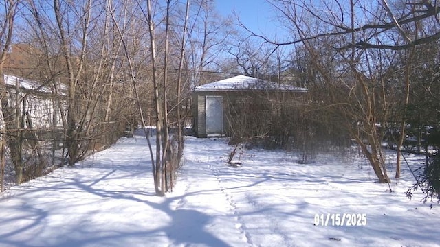 view of snowy yard