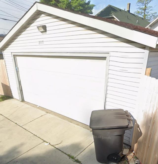 view of garage