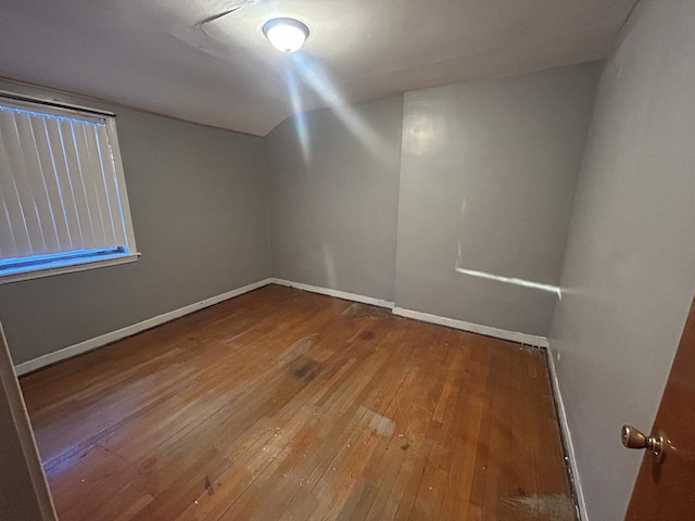 empty room with hardwood / wood-style flooring