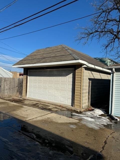 view of garage