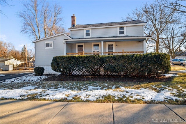 front facade with a porch