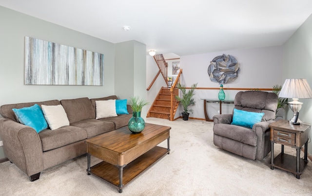 living room with carpet floors