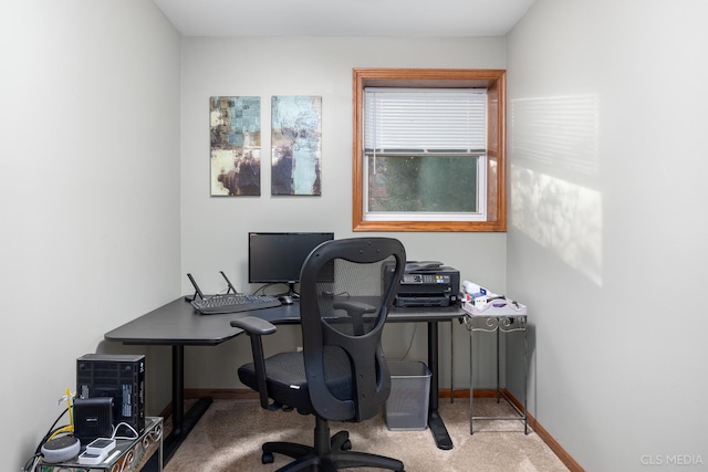 view of carpeted office