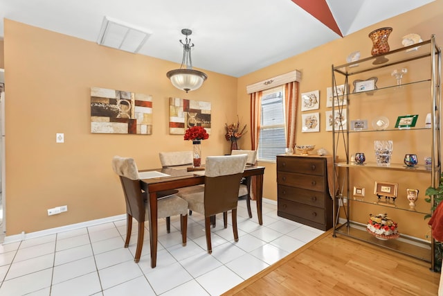 view of tiled dining room