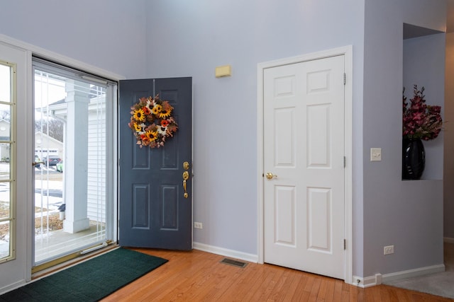 foyer featuring light hardwood / wood-style flooring