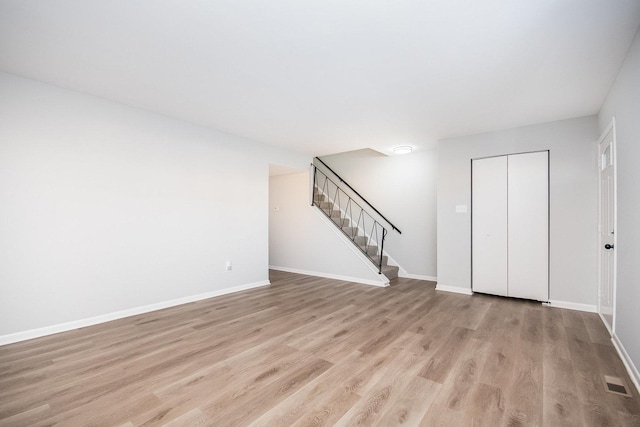 unfurnished room featuring light hardwood / wood-style floors