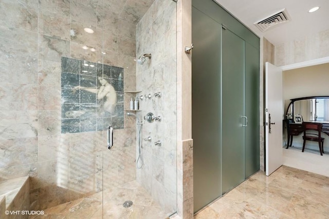 bathroom featuring an enclosed shower