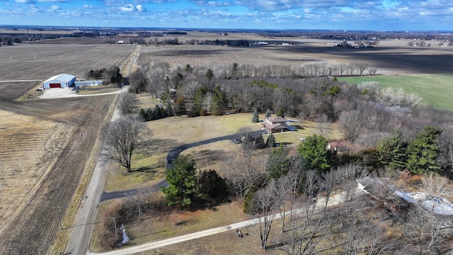 aerial view featuring a rural view