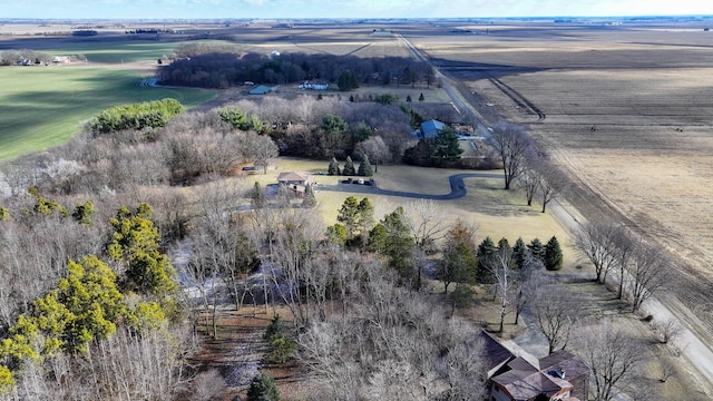 drone / aerial view featuring a rural view