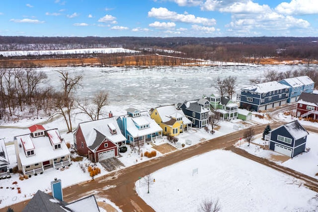 view of snowy aerial view