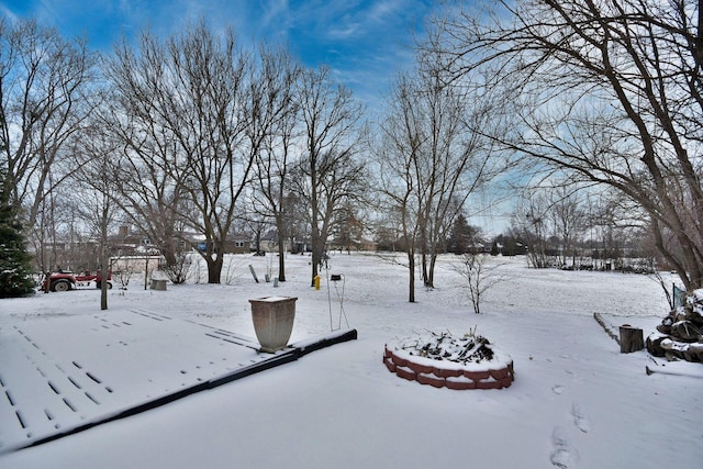 view of snowy yard