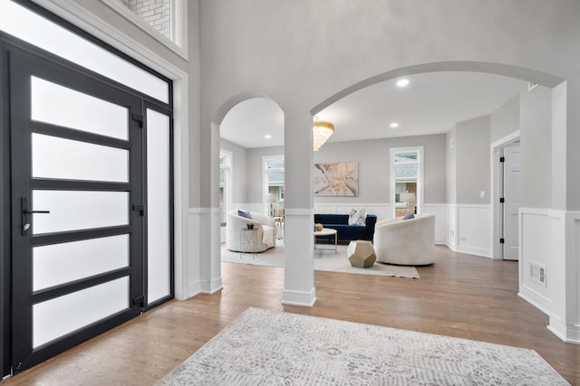 foyer featuring hardwood / wood-style floors