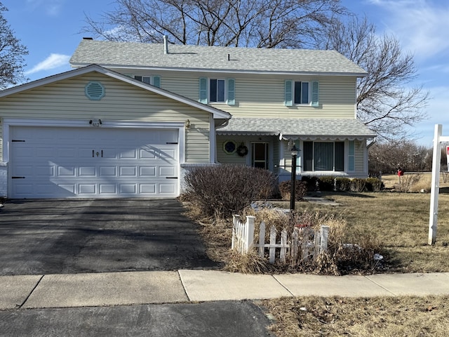 view of front property featuring a garage