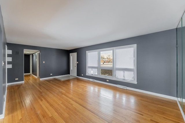 unfurnished living room featuring light hardwood / wood-style floors