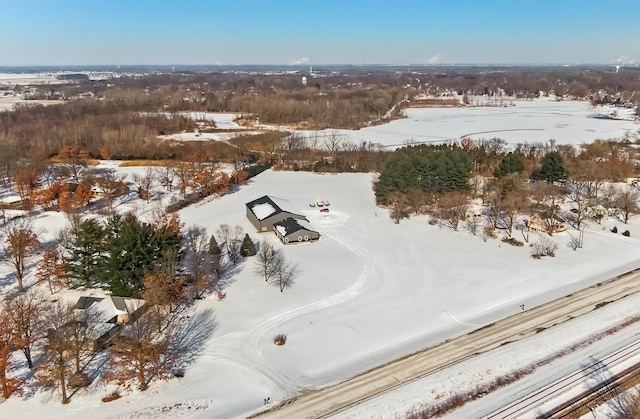 view of snowy aerial view