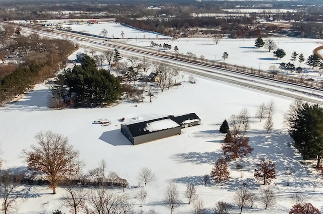 view of snowy aerial view