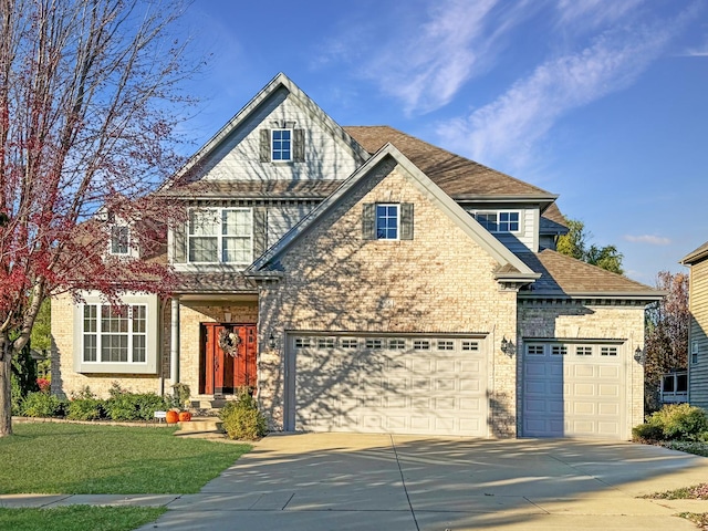 view of front of house with a garage