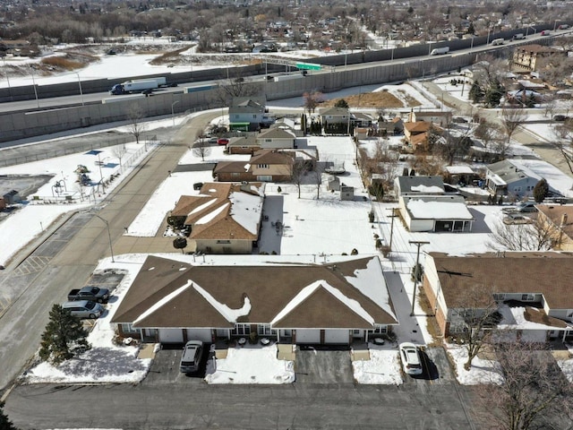 view of snowy aerial view