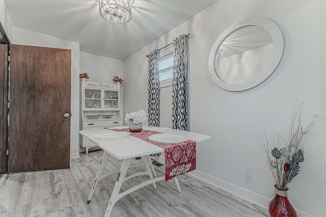 dining area featuring light hardwood / wood-style flooring